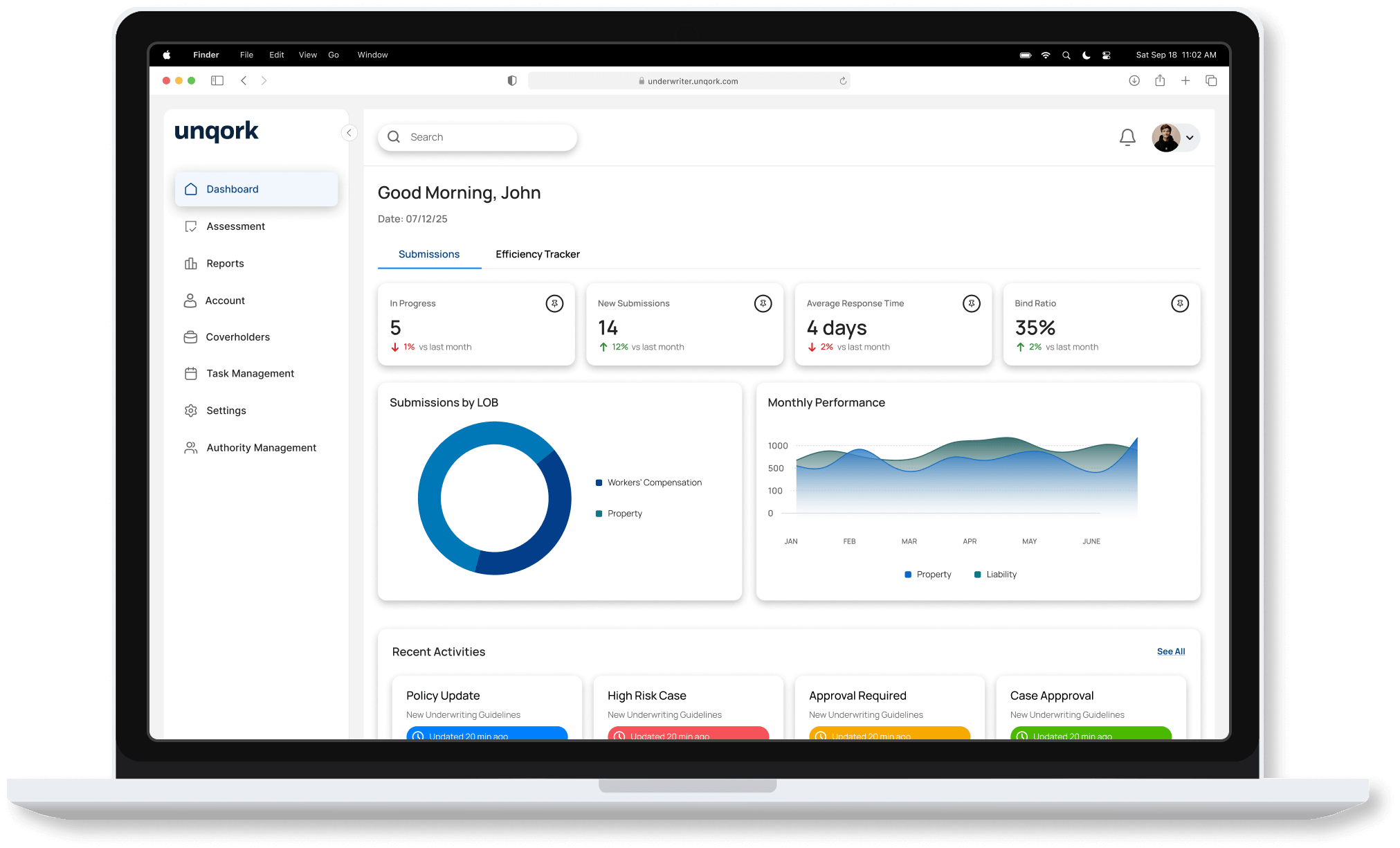 Insurance Automation Tools - unqork best no code